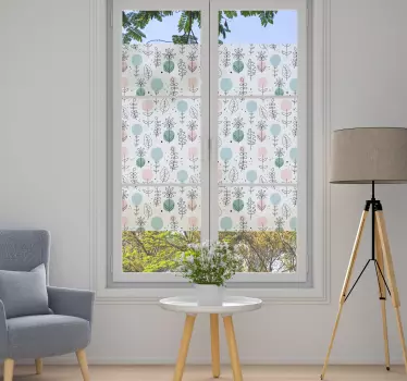 vinil decorativo para janelasde flores de estilo nórdico - TenStickers