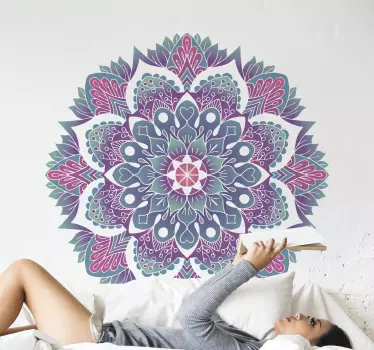 vinil decorativo para janelasde mandala decorativo colorido - TenStickers