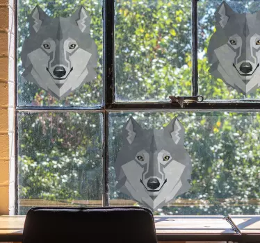 vinil decorativo para janelasde produtoabstrato de lobo - TenStickers