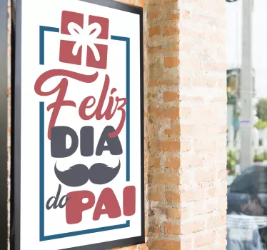 Vinil decorativo para montras Presente Feliz Dia do Pai - TenStickers