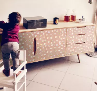 Vinil decorativo para móveis Padrão de margaridas - TenStickers