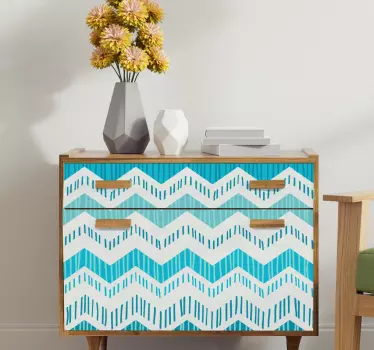 Vinil decorativo para móveis zig zag azul - TenStickers