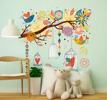 Vinil Decorativo Pássaros Coloridos - TenStickers