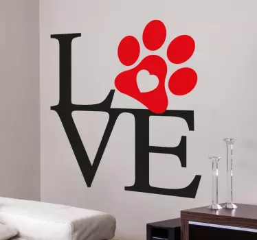 Vinil decorativo patas de cão love - TenStickers