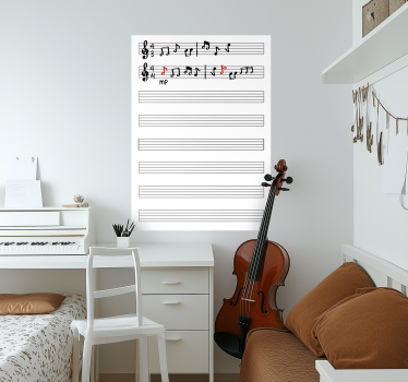 Vinil decorativo pauta em quadro branco vileda - TenStickers
