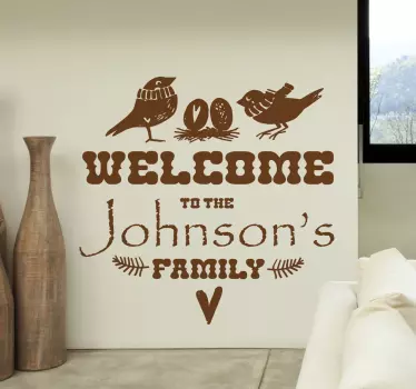 Vinil decorativo personalizável boas vindas - TenStickers