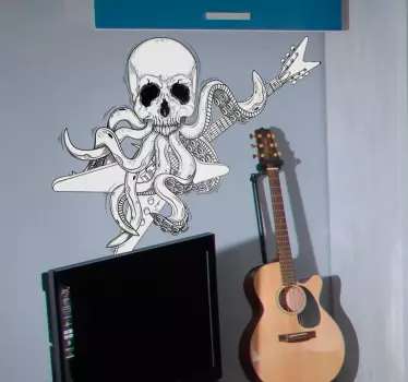 Vinil decorativo polvo com guitarra - TenStickers