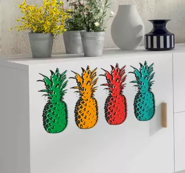Vinil decorativo pop art ananás - TenStickers