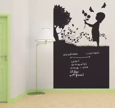 Vinil decorativo quadro ardósia natureza e criança - TenStickers