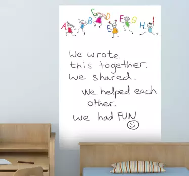 Vinil decorativo quadro branco com ABC - TenStickers