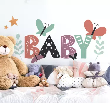 Vinil decorativo quarto de bebé Baby borboletas - TenStickers