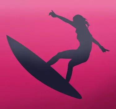 Vinil decorativo rapariga surfista a saltar - TenStickers