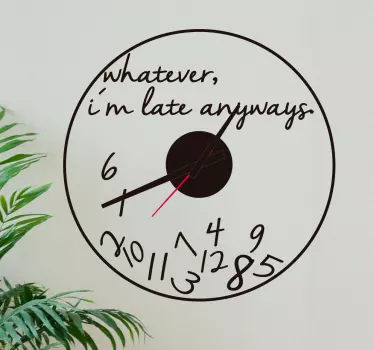 Vinil decorativo relógio com frase - TenStickers