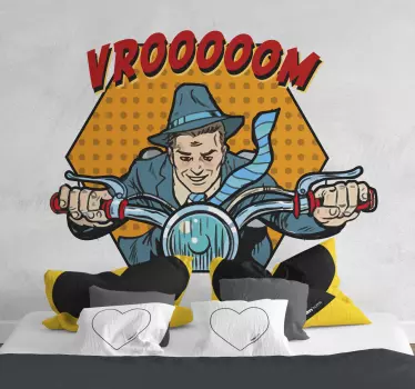 Vinil decorativo retro Mota estilo cartoon - TenStickers