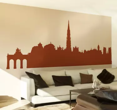 Vinil decorativo silhueta perfil de Bruxelas - TenStickers