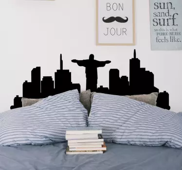 Vinil decorativo silhueta skyline Brasil - TenStickers