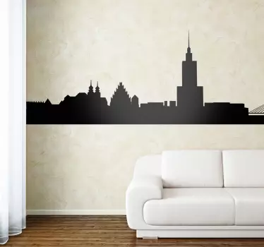Vinil decorativo silhueta Varsóvia, Polónia - TenStickers