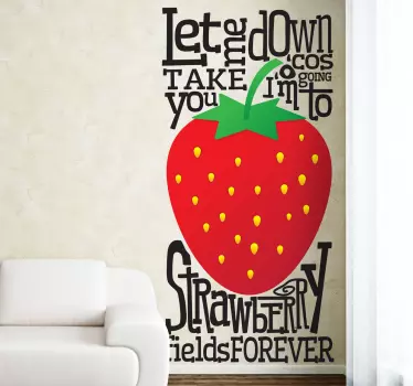 Vinil decorativo strawberry fields - TenStickers