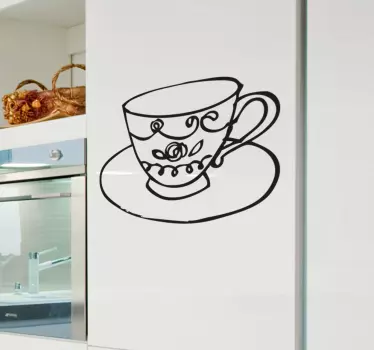 Vinil decorativo taça de porcelana - TenStickers