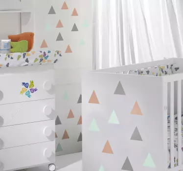 Vinil Decorativo Triângulos Três Cores - TenStickers