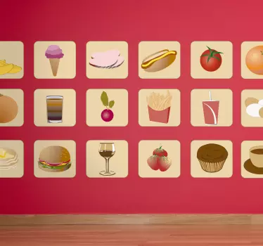 Vinil decorativo várias comidas - TenStickers