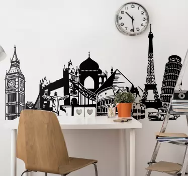 Vinil decorativo vários monumentos - TenStickers