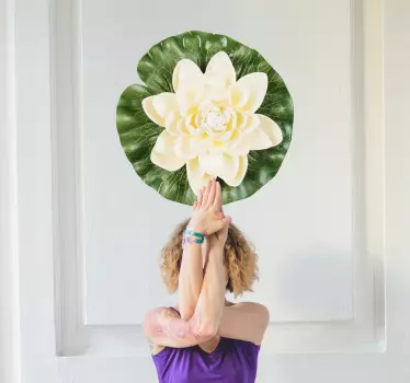 Vinil decorativo yoga flor de lótus - TenStickers
