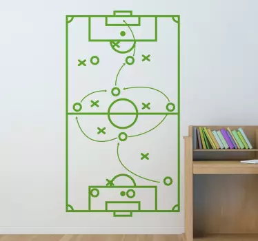 Vinil decoratvo estratégia futebol em campo - TenStickers