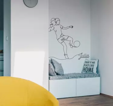 Autocolante decorativo futebol jogadora de futebol minimalista - TenStickers