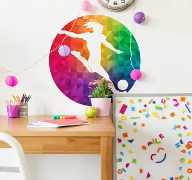 Autocolante decorativo futebol jogadora de futebol multicolorido - TenStickers