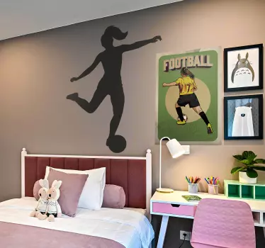 Autocolante decorativo Silhueta de jogadora de futebol - TenStickers