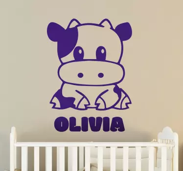 Vinil infantil vaca personalizado - TenStickers