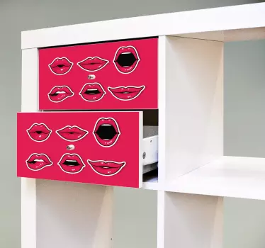 Vinil lábios para gavetas - TenStickers