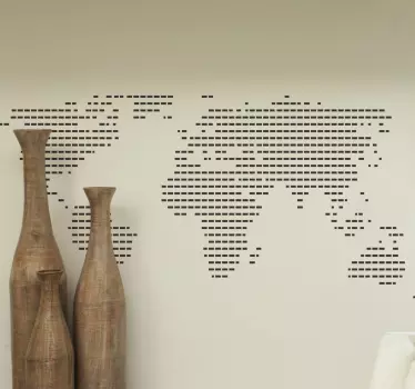 Autocolantes para sala de jantar Mapa mundo linha descontínua - TenStickers