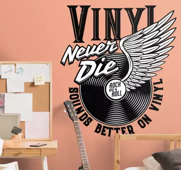 Vinil musica Disco de vinil alado com texto - TenStickers