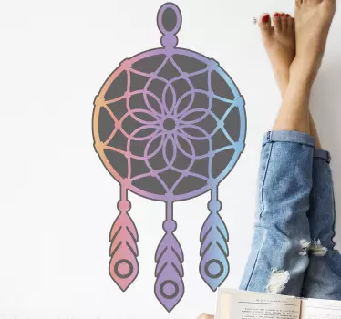 Vinil objeto Apanhador de sonhos com fundo preto - TenStickers