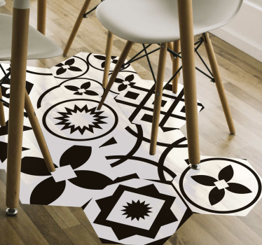 Autocolantes  de padrões abstratos Hexágonos preto e branco - TenStickers
