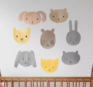 Vinil para bebés círculo animais - TenStickers