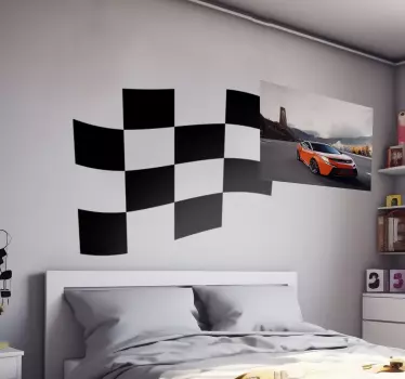 Autocolantes para carros bandeira de corrida  - TenStickers