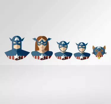 Autocolantes de super-heróis Família Capitão América - TenStickers