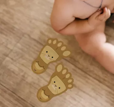 Vinil para chão Pegadas de animais fofas - TenStickers