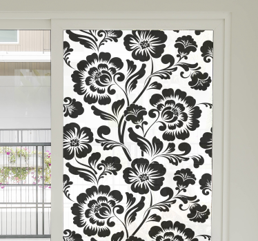 Vinil para chuveiro Folha floral para vidro - TenStickers