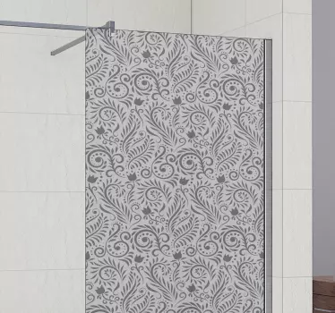 Vinil para chuveiro Fundo de flores ornamentais vintage - TenStickers