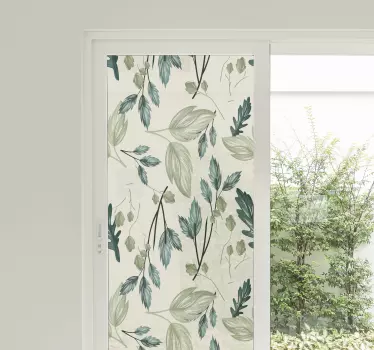 Vinil para chuveiro Mosaico de plantas verdes para vidro - TenStickers