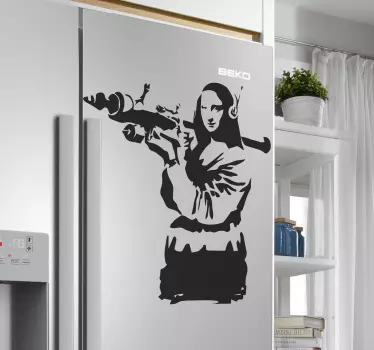 Vinil para frigorífico Arte de mona lisa banksy para frigorífico - TenStickers
