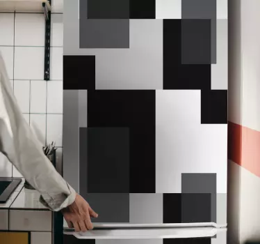 Vinil para frigorífico Blocos de cor preto e branco - TenStickers