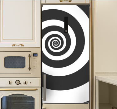 Vinil para frigorífico Espiral retro hipnótica preto e branco - TenStickers