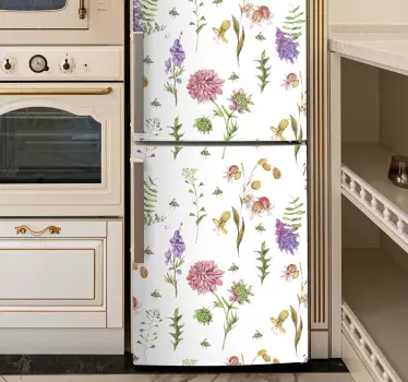Vinil para frigorífico Flores silvestres minimalistas multicolori - TenStickers