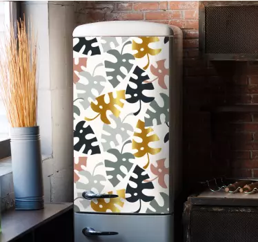 Vinil para frigorífico Folhas douradas e multicoloridas - TenStickers
