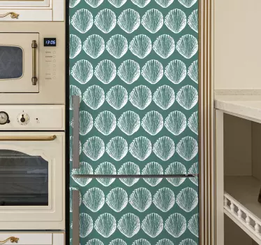Vinil para frigorífico frigorífico com padrão de concha retrô - TenStickers